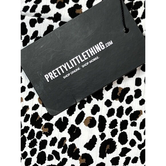 NWT PrettyLittleThing Shape Leopard Print Women’s Pull-On Mini Skirt Size 8 - Picture 4 of 7